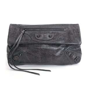  Soft Calfskin Classic Envelope Clutch   GREY Everything 