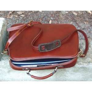  Brown Calfskin Leather Laptop Case