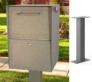   Locking Mailbox and Surface Mount Post   Gray   Watch Video Demo