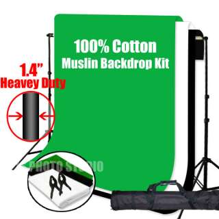 All 3 Photo Studio Muslin & Backdrop Support Stand Kit 847263072319 