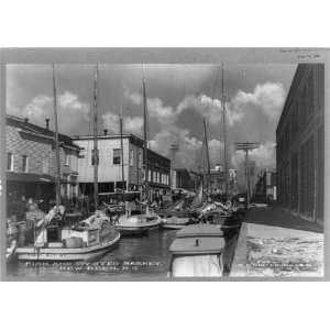 Fish,oyster market,piers,wharves,boats,buildings,New Bern,North 