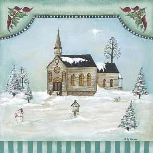  Pat Fischer   Winter Church Canvas: Home & Kitchen