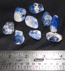 Set of 9 Sodalite Crystals  Healing  Stress  Spirit  