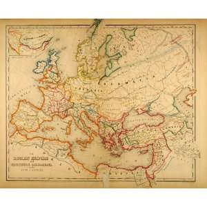  1854 Engraving Europe Roman Empire Barbarians Fourth 