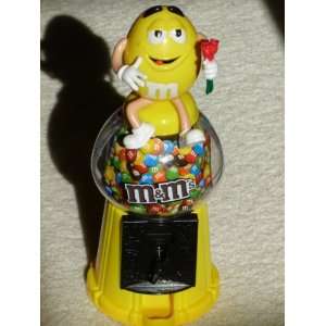  M&M Yellow Candy Dispenser Gumball Machine Style Bank 