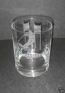 Smugglers Notch GLASS Stowe VT Skiing etched BARWARE  