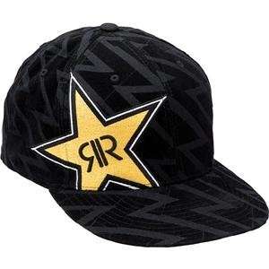   Rockstar Thunder Struck Fitted Hat   7 3/8 /Black: Automotive