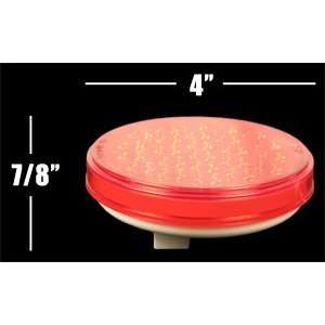  2 LED Red 4 Round Strobe Lights Chrome Grommet Cover 