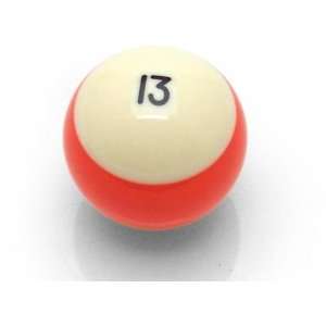   Ball 13 Billiard Pool Shift Knob   Ivory with Orange Strip Automotive
