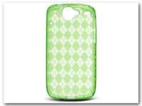 Gel Skin Case for Google Nexus One (Green Plaid)  