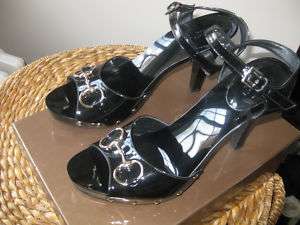Gucci Patent Leather Heels w/Silver Horsebit SZ 10 NIB  
