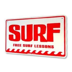  SURF Free Surf Lessons Aluminum Street Sign Sports 