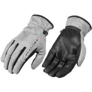   /Leather Street Bike Motorcycle Gloves   Silver / Medium: Automotive