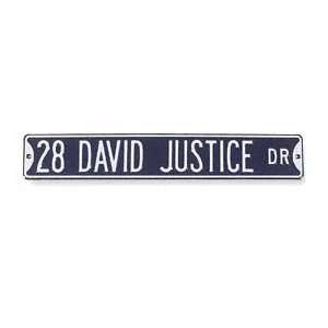  28 David Justice Authentic Street Sign: Sports & Outdoors