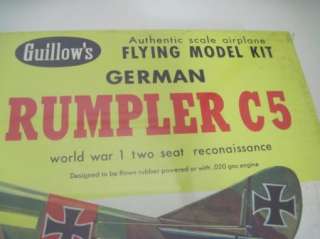   GERMAN RUMPLER C5 WW1 2 SEAT RECONAISSANCE PLANE 1950S MODEL KIT  NIB