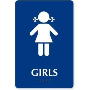  Girls (Girls Pictogram) TactileTouch Sign, 9 x 6 Office 