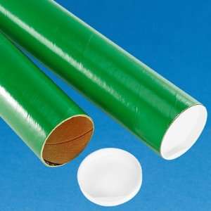  3 x 12 Green Mailing Tubes with End Caps: Office Products