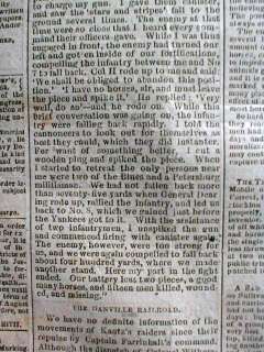 1864 Confederate newspaper Richmond Petersburg VIRGINIA  