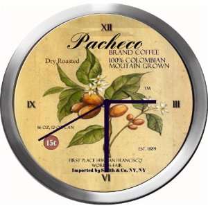  PACHECO 14 Inch Coffee Metal Clock Quartz Movement 