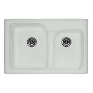   Double Bowl 60/40 Self Rim Kitchen Sink and 2 Faucet Holes 252
