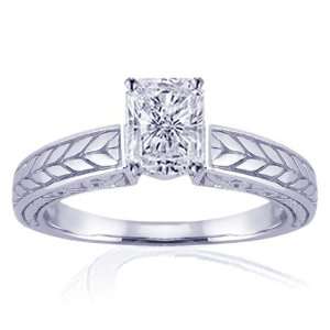   Radiant Cut Vintage Diamond Engagement Ring SI1: Fascinating Diamonds
