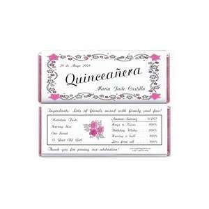 QUIN200   Quinceanera Pink Candy Bar Grocery & Gourmet Food