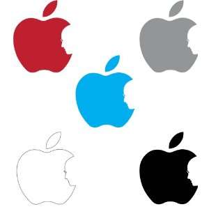 Apple Logo with Steve Jobs Face Decal Sticker Peel And Stick 5 Pack 