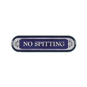  No Spitting Blue Porcelain Metal Tin Sign