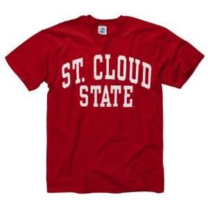  St. Cloud State Huskies Red Arch T Shirt: Sports 