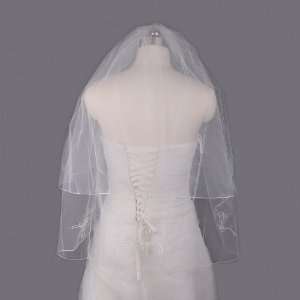  Artwedding 2 Tier Ivory Fingertip Wedding Veil with 