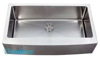 33 Stainless Steel Single Bowl 15mm Radius Apron Kitchen Sink  