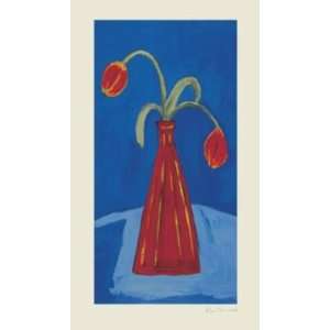    Red Vase And Tulips artist Pippa Sherwood 8x14