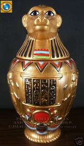 EGYPTIAN HAPI CERAMIC CANOPIC JAR HORUS SONS 8H STATUE  