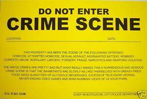 PRANK NOTICE  ( Crime Scene ) Novelty Sign^  