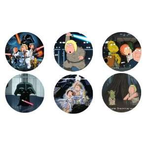  Set of 6 Family Guy Star Wars 1.25 Badge Pinback Button 