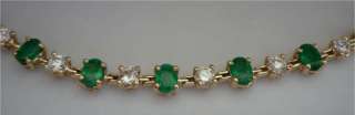 Genuine 9 Carat Emerald 3 Carat Diamond Bracelet Estate  