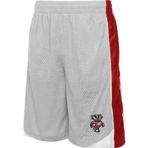  Wisconsin Badgers Grey Vector Workout Short: Sports 