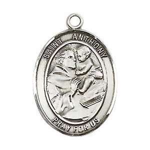  St. Anthony of Padua Large Sterling Silver Medal: Jewelry
