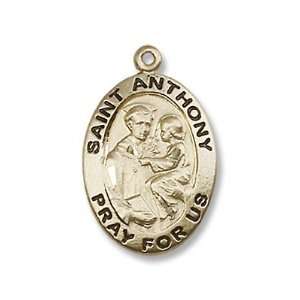  14kt Gold St. Anthony of Padua Medal, Patron Saint of Lost 