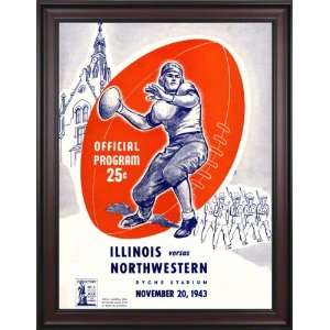 1943 Northwestern vs. Illinois 36 x 48 Framed Canvas Historic Football 