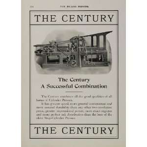  1904 Ad Century Cylinder Press Printing Original 