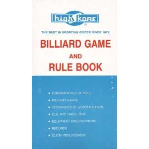  High Score Billiard Rule Book
