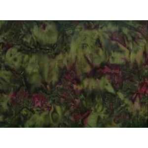   Sangria  Dark Olive Green With Purple Splotches By Bali Fabrics, INC
