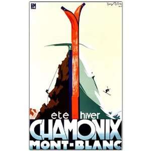  Chamonix Mont Blanc by Henry Reb Framed 30x47 Canvas Art 