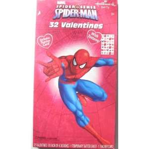 Greeting Card Valentines Day Spider man Boxed 32 Valentines with 1 