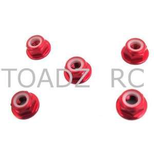  X Spede 5mm Red Flanged Lock Nut LNF502 Toys & Games