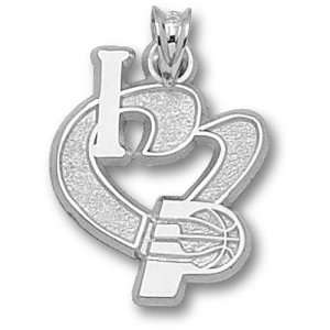  Indiana Pacers NBA I Heart Logo 3/4 Pendant (Silver 