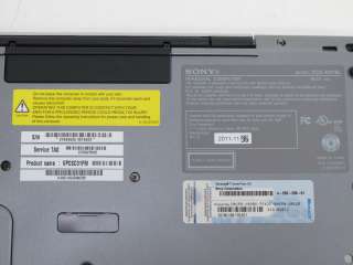 Sony Vaio VPCSC PCG 41218L Laptop PC  