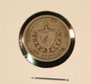 Cuba 1 Centavo 1916 Coin  RARE  