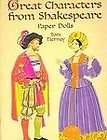 Dover GREAT CHARACTERS FROM SHAKESPEARE Paper Dolls Tom Tierney Fine 